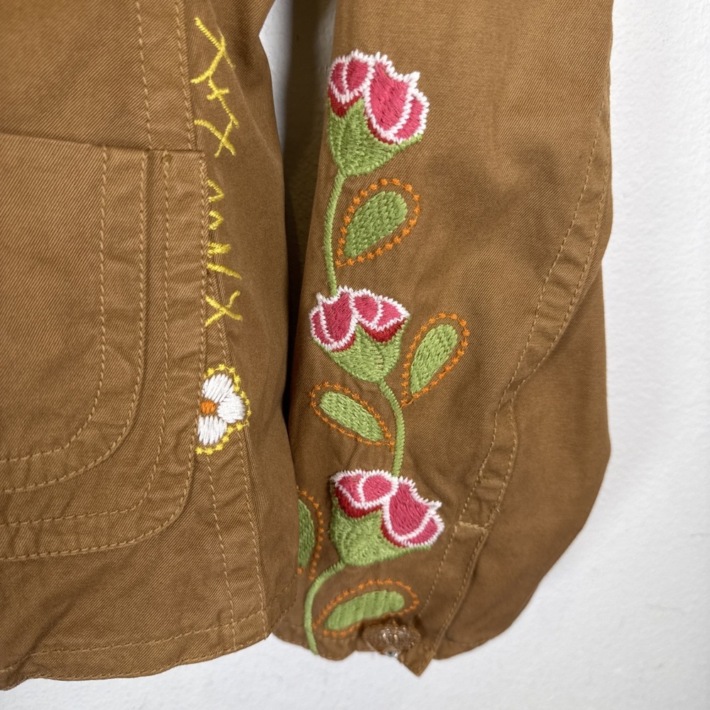 Johnny Was JW Los Angeles Tan Embroidered Western Cut Jacket Womens Sz Medium - Picture 2 of 13